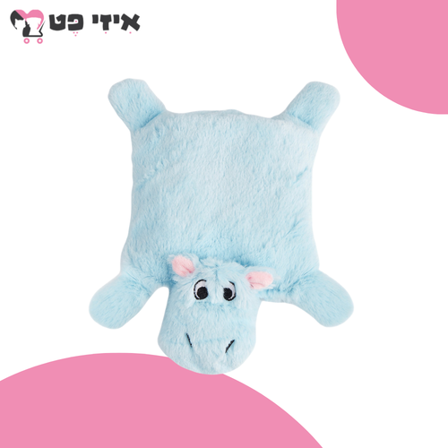 פופוס פאפי צעצוע שור כחול פרוותי עם צפצפה לגורי כלבים FOFOS