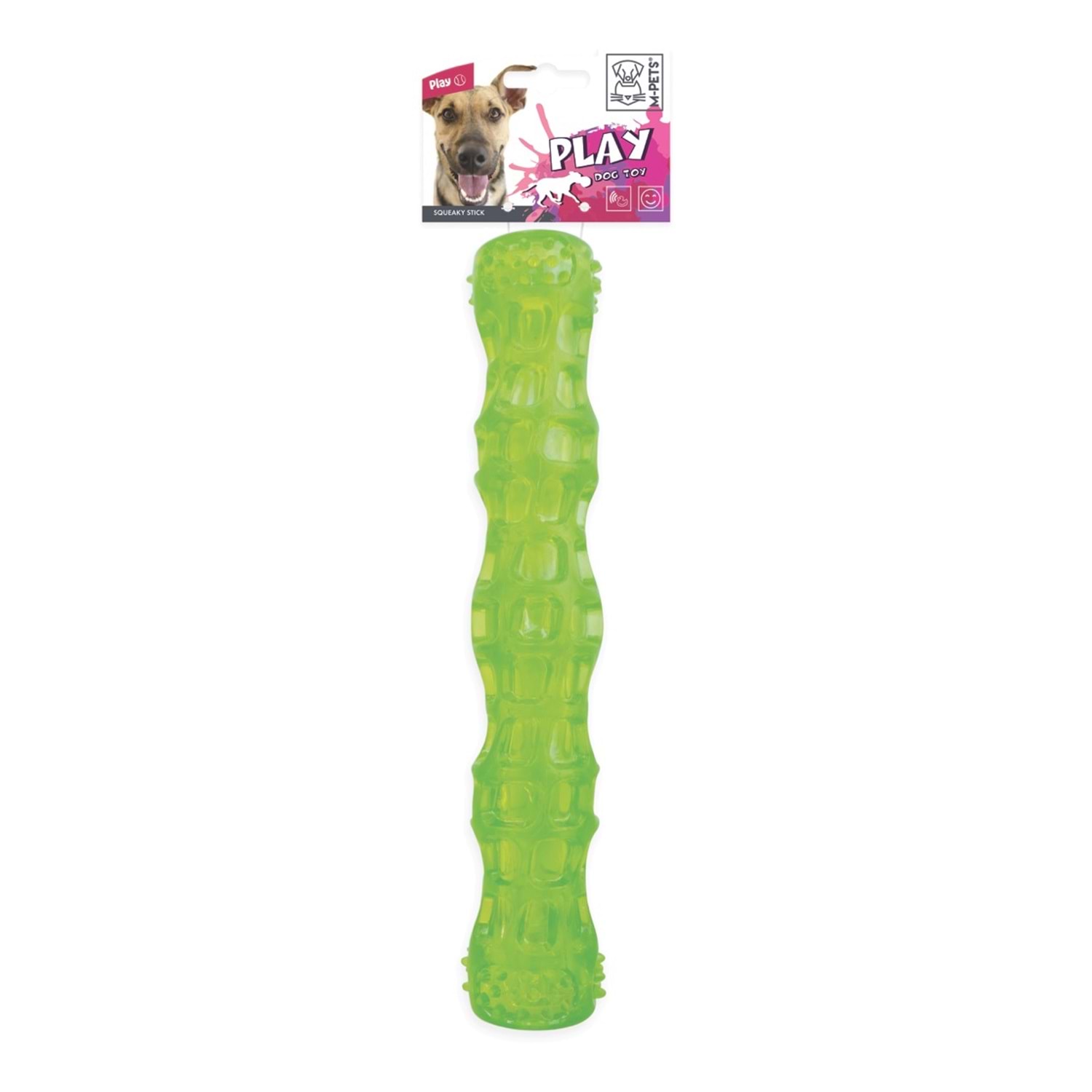 אמ פטס M-Pets גזע גומי מצפצף ירוק כ- 28 ס