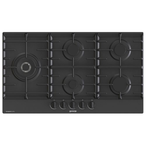 כיריים גז Gorenje GW951MB עם 5 מבערים ברוחב 90 ס"מ-גימור שחור