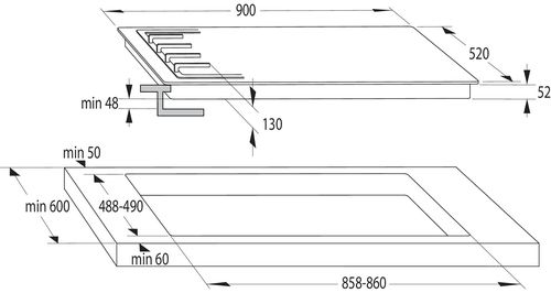 כיריים גז Gorenje GW951MB עם 5 מבערים ברוחב 90 ס"מ-גימור שחור