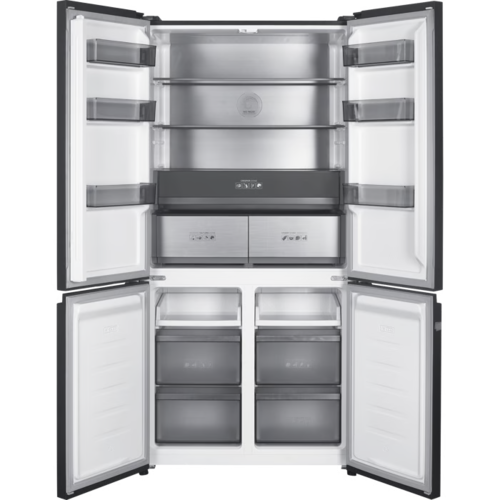 מקרר 4 דלתות מקפיא תחתון Electra EL560GBL – גימור זכוכית שחורה 505 ליטר רוחב: 90.5 ס