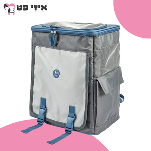 פופוס תיק גב "קורנל" לנשיאת כלב וחתול אפור/כחול FOFOS
