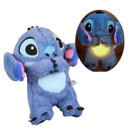 בובת פרווה סטיץ’ נושם עם אור בבטן כ־25 ס”מ | Stitch Breathing Plush with Light-Up Belly Approx. 25 cm