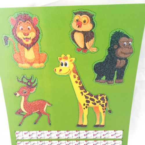חוברת צביעה  החיות שבשער הכנת תמונות תלת-מימדיות מנצנצות - קידו בוקס
