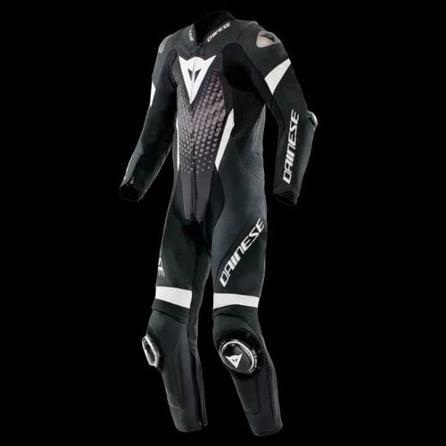 חליפת רכיבה עור חלק אחד דיינז שחור לבן  – DAINESE LAGUNA SECA 6  1PCS