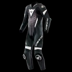 חליפת רכיבה עור חלק אחד דיינז שחור לבן  – DAINESE LAGUNA SECA 6  1PCS