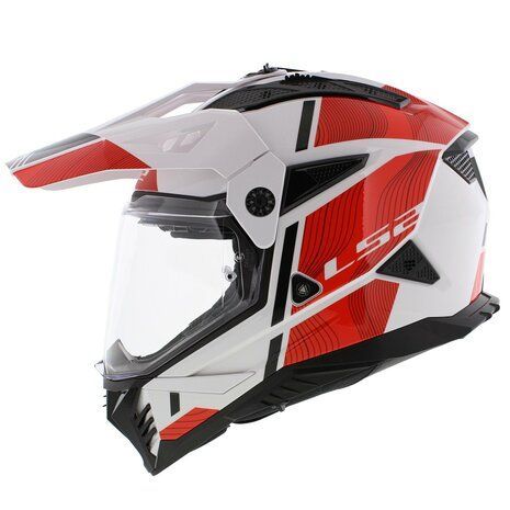 קסדה אדוונג'ר אל אס 2 פיונר 2 לבן אדום Ls2 MX702 PIONEER 2 HILL White Red