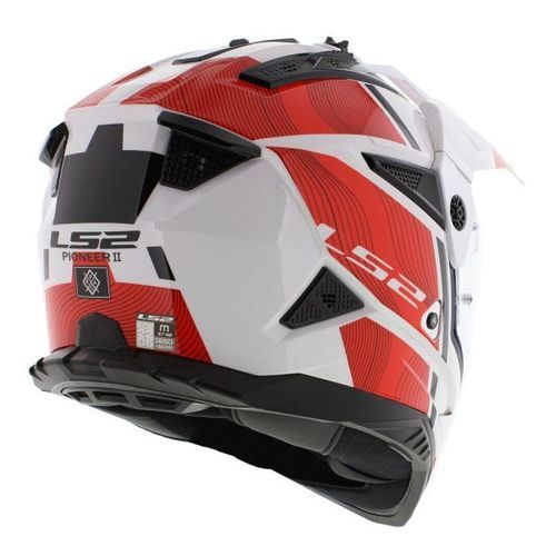 קסדה אדוונג'ר אל אס 2 פיונר 2 לבן אדום Ls2 MX702 PIONEER 2 HILL White Red