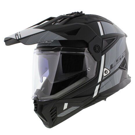 קסדה אדוונג'ר אל אס 2 פיונר 2 מט שחור לבן Ls2 MX702 PIONEER 2 HILL MATT BLACK WHITE