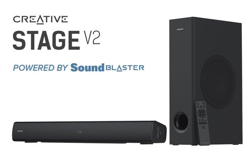רמקולים | CREATIVE STAGE V2 2.1 SOUNDBAR+SUBWOFER | BT 5.0 | 160W ARC