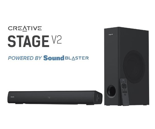רמקולים | CREATIVE STAGE V2 2.1 SOUNDBAR+SUBWOFER | BT 5.0 | 160W ARC