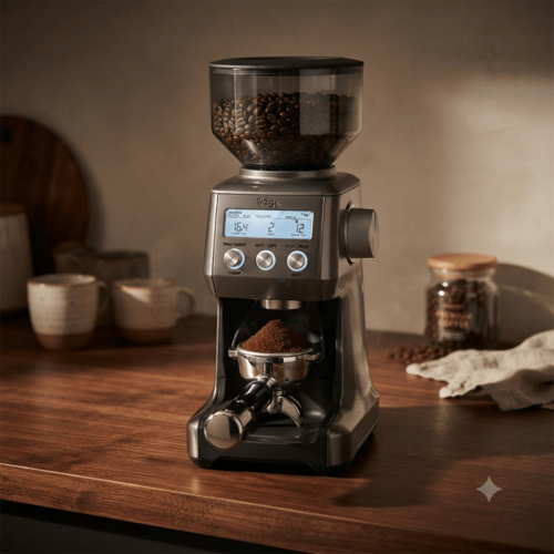 Sage Smart Grinder Pro SCG820 - מטחנת קפה דיגיטלית בגימור נירוסטה מושחרת