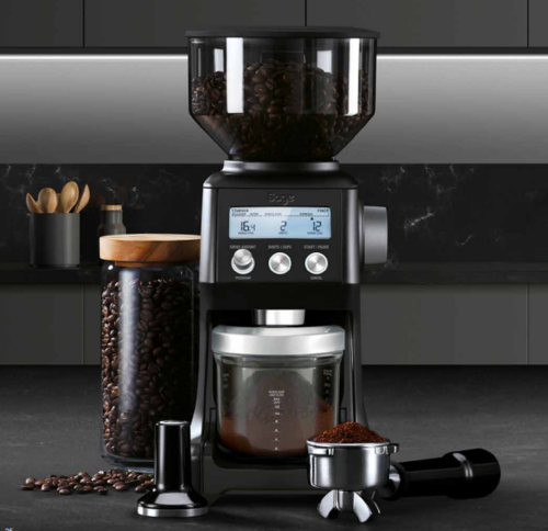 Sage Smart Grinder Pro SCG820 - מטחנת קפה דיגיטלית בגימור נירוסטה מושחרת