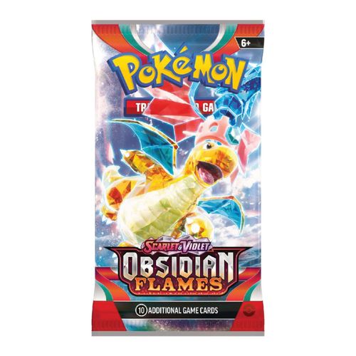 פוקימון - מעטפה מכילה (10 קלפים) - POKEMON OBSIDIAN FLAMES BOOSTER PACK
