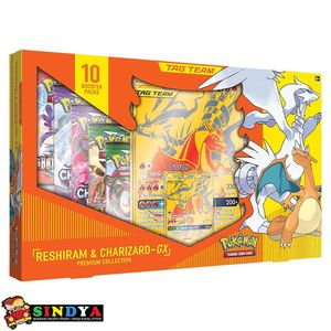 פוקימון - מארז קלפי אספנות Pokemon TCG: Reshiram & Charizard-GX Premium Collection