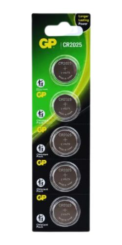 מארז 5 סוללות כפתור GP CR2025 ליתיום 3V