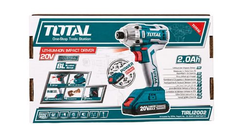 מברגת אימפקט TOTAL 20V כולל זוג סוללות ומטען מהיר