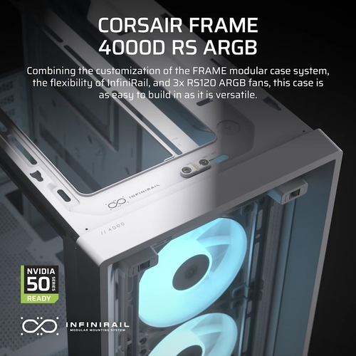 מארז מחשב מודולרי דגם | Frame 4000D RS ARGB בצבע לבן מבית Cors