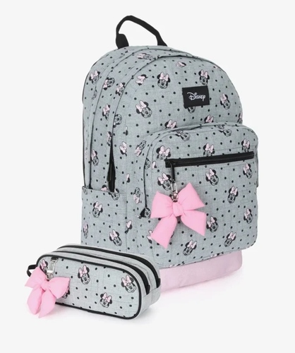 תיק+קלמר קל גב Disney Grey Minnie
