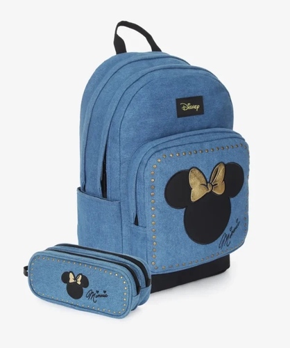 תיק+קלמר קל גב Disney Denim Minnie