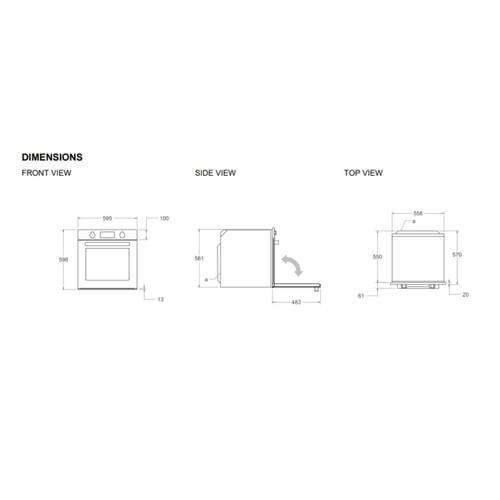 תנור בנוי מפואר 76 ליטר Bertazzoni F609PROESN 70891 שחור