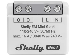 מד צריכת חשמל אלחוטי חכם למערכת Shelly - להתקנה מאחורי מפסק/שקע קיים דגם EM Mini Gen4 מבית Shelly