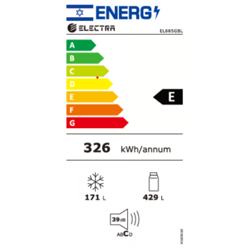 מקרר 4 דלתות מקפיא תחתון 600 ליטר Electra EL685N – גימור נירוסטה - צומת רוחב: 91 ס