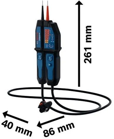 גלאי מתח כולל נרתיק וסוללות Bosch GVT 1000-15