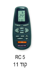 שלט למזגן אלקטרה 5 RC קוד 11