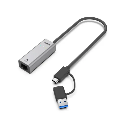 כרטיס רשת UNITEK U1313C USB-C/USB to RJ45 up to 2.5GB