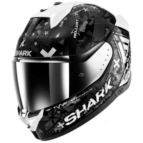 קסדה מלאה SKWAL i3 HELLCAT מבית SHARK - שחור לבן