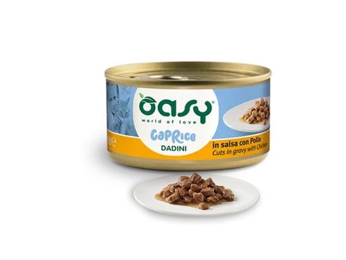 מעדן לחתול OASY דדיני חתיכות עוף 85 גרם