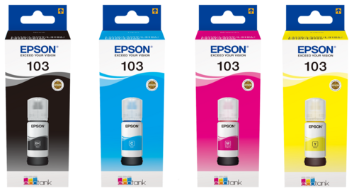 מארז 4 בקבוקי דיו 103 מקוריים EPSON