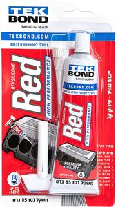 סיליקון RTV אדום לטמפרטורה גבוהה עד ˚340 85 גרם TEKBOND
