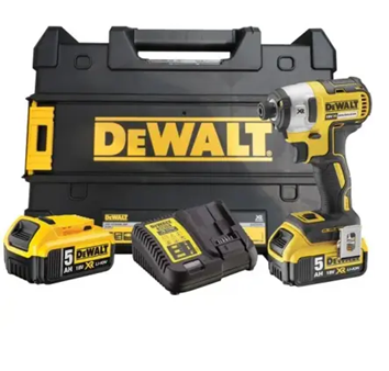 מברגת אימפקט DCF887 18V BL כולל 2 סוללות 5AH ומטען מבית DEWALT דוולט