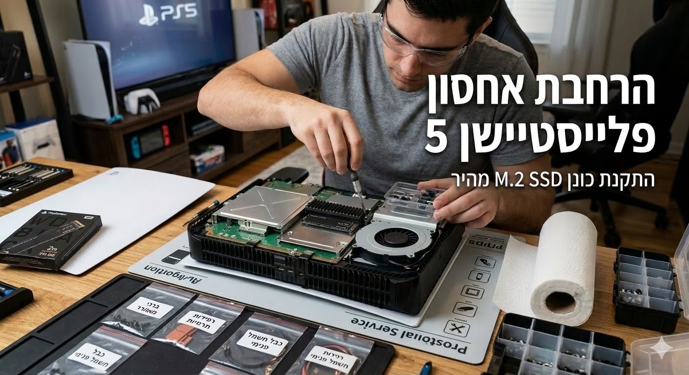 שדרוג דיסק קשיח לסוני פלייסטיישן PS5 UPGRADE SSD NVME