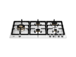 כיריים גז 90 ס"מ BERTAZZONI P905LPROX נירוסטה מבערי פליז טורבו בצד ברטזוני