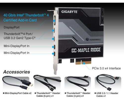 כרטיס הרחבה ללוחות | Gigabyte נתמכים Gigabyte | Thunderbolt 4