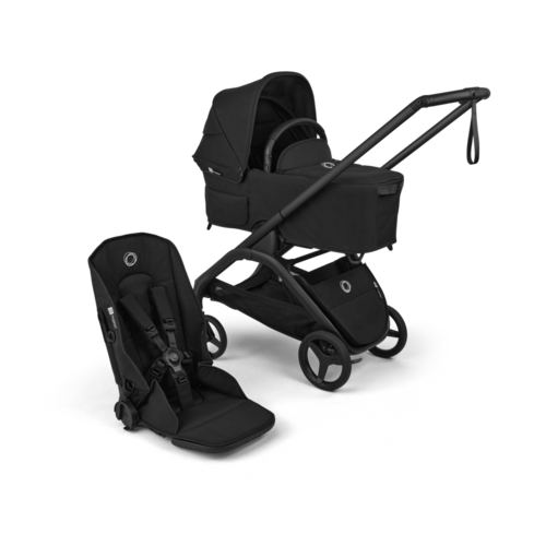 עגלת תינוק Bugaboo Dragonfly Plus שחורה - תמונה ראשית של עגלה משולבת בשלדה ובדים שחורים