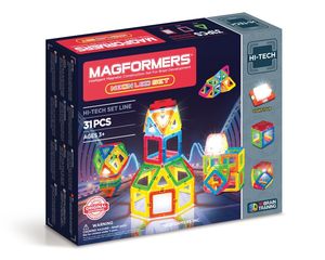 משחקים מגנטים מגפורמרס נאון לד 31 חלקים MAGFORMERS
