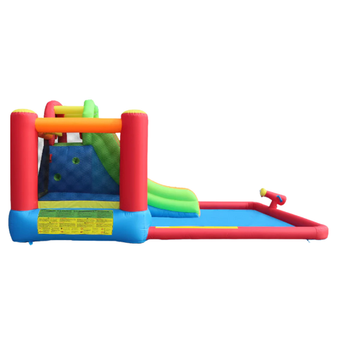 מגלשת מים כפולה משולבת עם מתקן קפיצה - happy Hop 9763