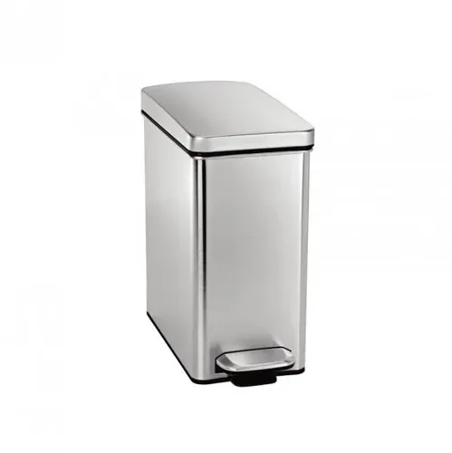 פח מלבני 10 ליטר - SimpleHuman מוברש מתוך קולקציית פחי אשפה לשירותים (מראה כללי של המוצר) - פריט מעוצב לעיצוב חלל רחצה מודרני ויוקרתי