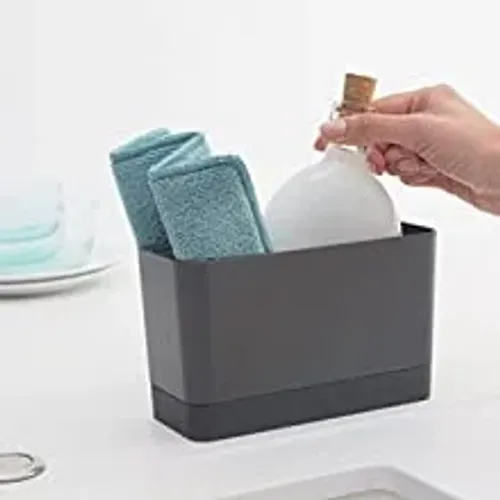 אורגנייזר לספוג/סקוץ' כלים לכיור אפור Brabantia ברבנטיה מתוך קולקציית דיספנסרים ומתקנים לסקוץ' במטבח (זווית נוספת) - פריט מעוצב לעיצוב חלל רחצה מ