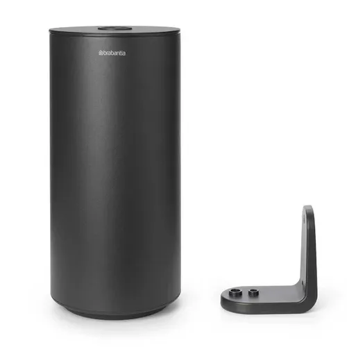מתקן תלוי לגלילי נייר טואלט שחור מט Brabantia (קידוח) מתוך קולקציית מתקנים לנייר טואלט (פרטים קטנים וגימור) - קל לניקוי ותחזוקה לשמירה על מראה חד