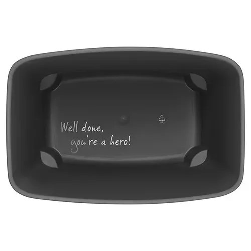 פח ברבנטיה לשירותים 12 ליטר - Brabantia BO שחור -24 מתוך קולקציית פחי אשפה לשירותים (מבט מקרוב) - פתרון פונקציונלי ואסתטי לארגון הבית