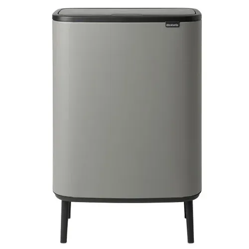 פח טאצ הפרדה ברבנטיה למטבח 60 ליטר - Brabantia בגוון בטון מינרלי פח הפרדה מתוך קולקציית פחי אשפה למטבח (פרטי התקנה) - מתאים לשדרוג מראה האמבטיה ב