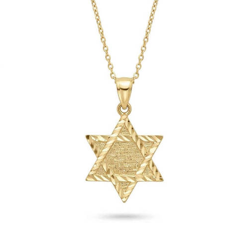 שרשרת ותליון מגן דוד זהב 14K