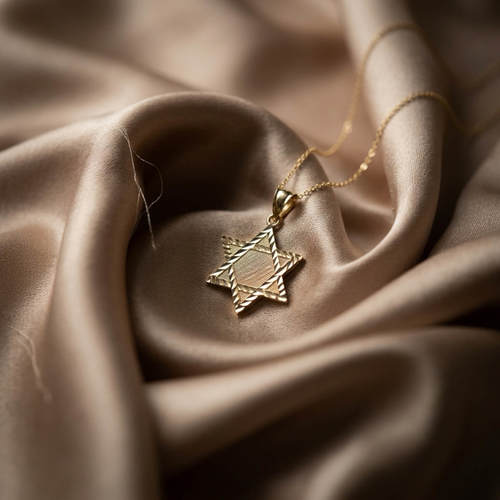 שרשרת ותליון מגן דוד זהב 14K