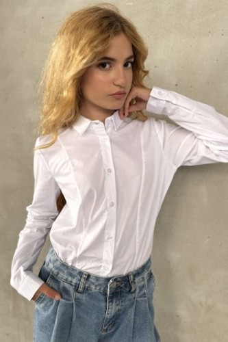 חולצה מכופתרת פופי
