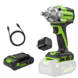 מפתח רטיטה 24V Greenworks IW550 500Nm עם סוללת 4Ah ומטען